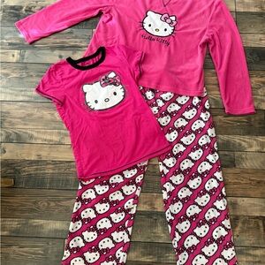 Hello Kitty Fuchsia and White junior  xl Pajama Set